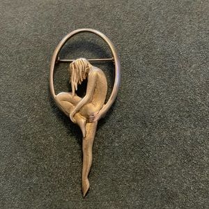 Rare Sterling Acrobat/Dancer Brooch